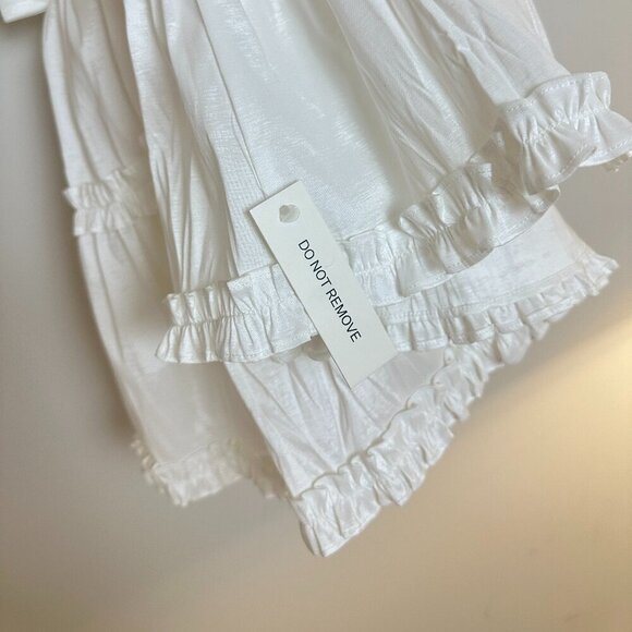 FOR LOVE & LEMONS Whipped Cream Taffeta Mini Dress in White Size X-Small - Picture 11 of 13